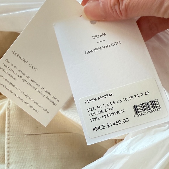 NWT Zimmermann ECRU JACKET - Picture 8 of 9